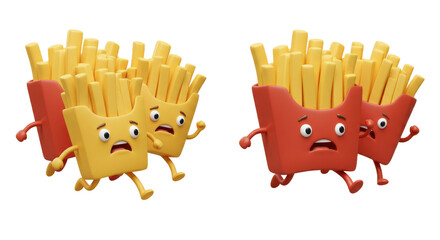 Frightened fries sprint from a mysterious fate