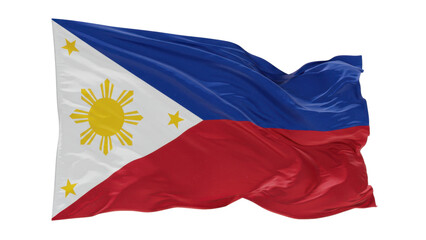 pjilippine flag waving in wind isolated on transparent png