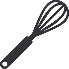 Whisk Silhouette Black Vector | Kitchen Tool Icon for Baking & Cooking Vector
