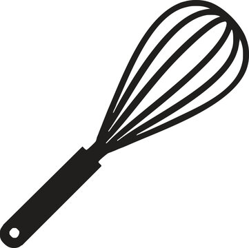 Whisk Silhouette Black Vector | Kitchen Tool Icon for Baking & Cooking Vector