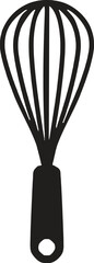 Whisk Silhouette Black Vector | Kitchen Tool Icon for Baking & Cooking Vector