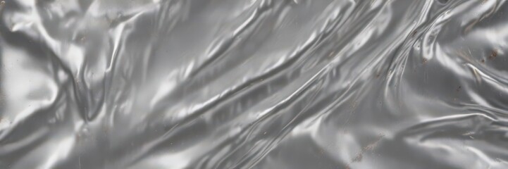 Obraz premium Luxurious silver foil backdrop, intense shine, deep wrinkles, metallic paper, shimmer, metal foil