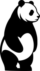 Stylish Black and White Silhouette of a Panda
