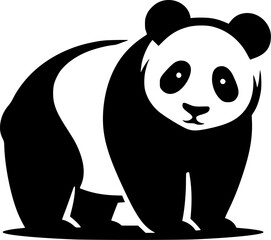 Stylish Black and White Silhouette of a Panda