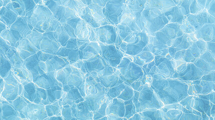 Fototapeta premium Clear blue water surface with gentle ripples reflecting light, creating serene and tranquil atmosphere