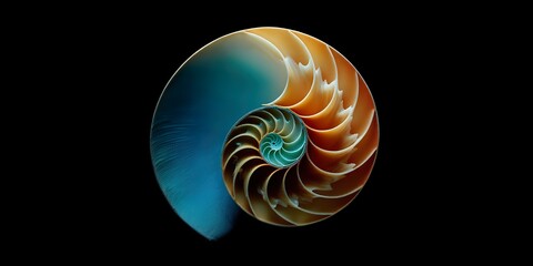 Vibrant Nautilus Shell Art Print Elegant Ocean Inspired Design Seashell Spiral Pattern Marine Life Illustration Artistic Coastal Decor Nature Fine Art
