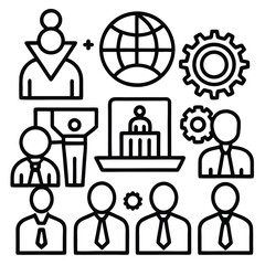 Office and Business Editable Icons set. Vector illustration in modern thin line style of business related icons: teamwork, documents, devices, and more. Pictograms and infographics for mobile apps.
