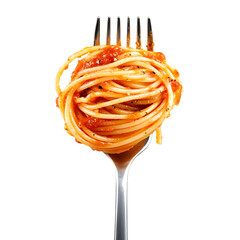 Delicious spaghetti served on a fork png