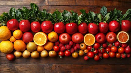 fresh vegetables on wooden table