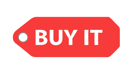 Buy It Red Price Tag Buy It Call-to-Action Tag Digital Shopping UI 