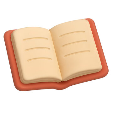 Open book cartoon 3D style no background transparent png