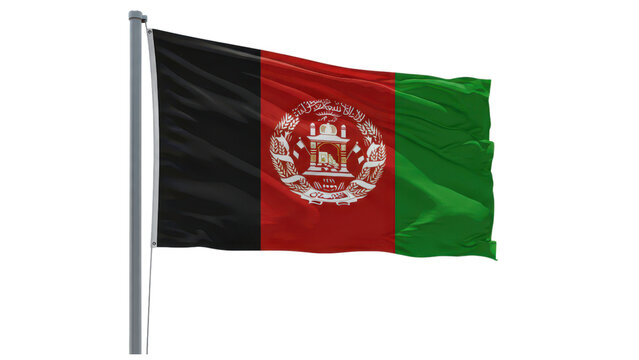 afghanistan flag waving in wind isolated on transparent png - Powered by Adobe