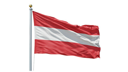 austria flag waving in wind isolated on transparent png