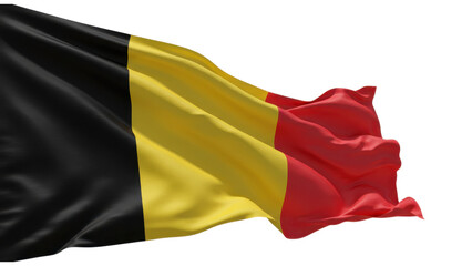 belgian flag waving in wind isolated on transparent png
