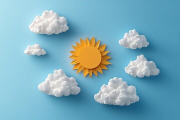 Sunny day with clouds blue sky graphic design bright environment optimistic view