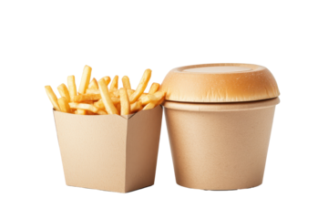 Eco friendly recycling paper packing transparent png perfect for sustainable fast food branding and packaging designs