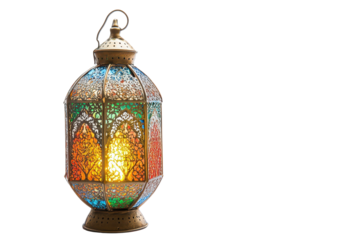 Eid Mubarak lantern illustration with transparent background for decorative Ramadan and Eid themed projects
