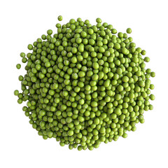 Abundance of fresh green mung beans isolated on a clean white background