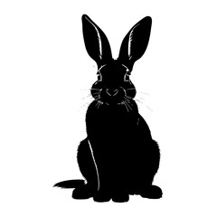 black rabbit vector illustration