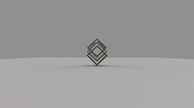 3D Geometric Frame with Dolly Camera Movement Elegant Abstract Animation in 4K