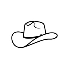 Cowboy hat outline vector flat illustration design.