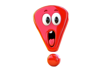 Bold exclamation mark character in transparent png format great for alerts signs and creative layouts