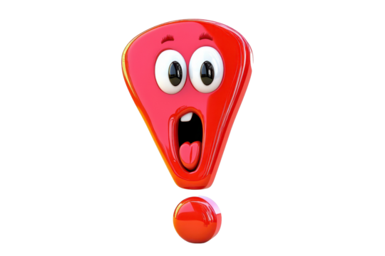 Bold exclamation mark character in transparent png format great for alerts signs and creative layouts