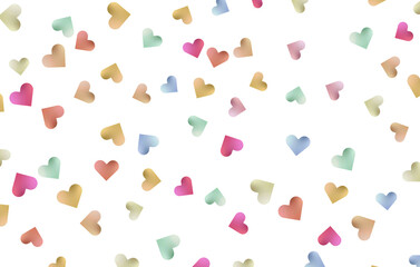 Colorful Heart Pattern with Transparent Background