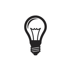 Obraz premium Simple black and white lightbulb vector graphic