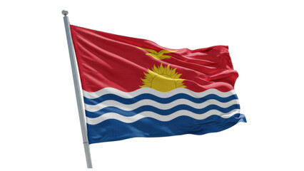 Fototapeta premium kiribati flag waving in wind isolated on transparent png