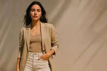 Confident woman in stylish outfit