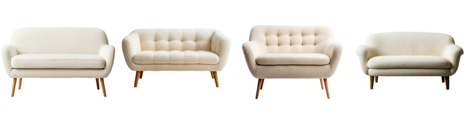 A collection of stylish and modern living room furniture. long_title:A collection of cozy and contemporary sofas, chairs, and loveseats in a neutral