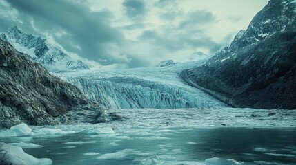 Fototapeta premium majestic glacier landscape in the mountains