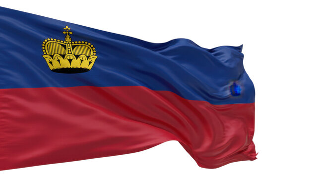 liechtenstein flag waving in wind isolated on transparent png - Powered by Adobe