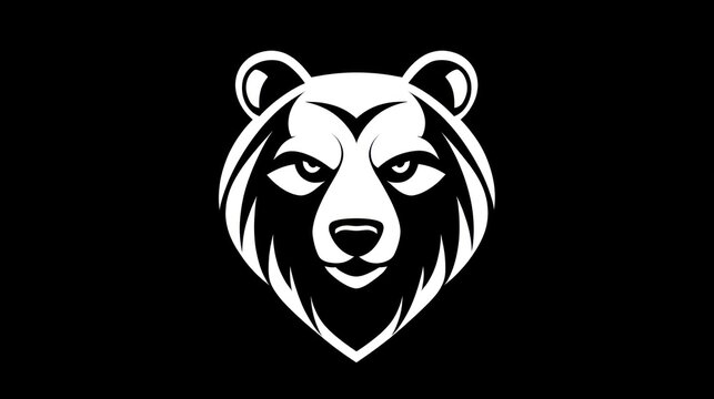 Bear head logo on black background