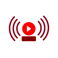 live broadcast icon, simple flat style, illustration, logo sign symbol pictogram template, for ui or ux isolated on white for mobile app, editable