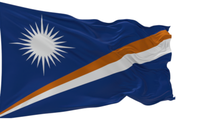 marshal islands flag waving in wind isolated on transparent png