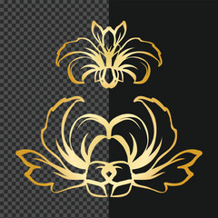 vintage golden floral jewelery design