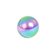 Shiny iridescent sphere with swirling pastel colors