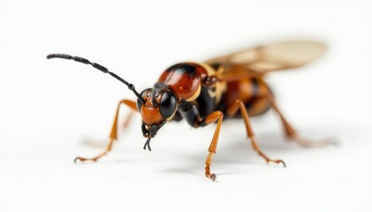 Naklejka premium Close-up of single insect on pure white background, detail, invertebrate, macro