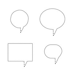 A bubble speech for webtoon comics style frame dashed frame border. Vector illustration	