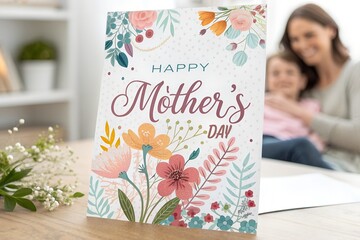 Happy mothers day composition. Flowers on white background. Studio shot.