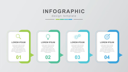 Modern infographic with square rounded boxes