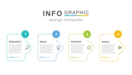 Modern infographic with square rounded boxes