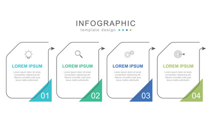 Modern infographic with square rounded boxes