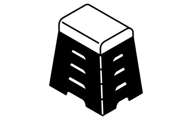 跳び箱のシンプルな線画アイコン、アイソメトリックイラスト