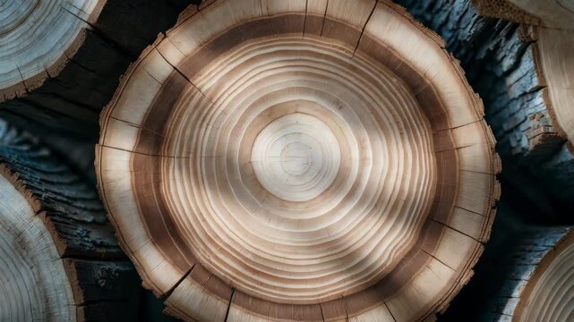 Cross section of a cut tree