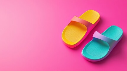 Vibrant, colorful, trendy sandals