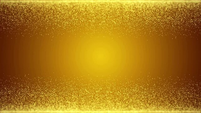 Golden Particle Frame Template - Abstract Background with Copy Space Loop 4K
