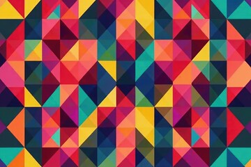 Geometric shapes in vibrant hues form a bold, repeating pattern , colors, mosaic, decor